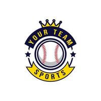 baseball logo template with emblem style. suitable for sports club emblems, competitions, championships, tournaments, t-shirt designs etc. vector