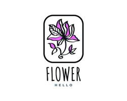 logotipo floral elegante y minimalista, adecuado para spa de belleza, salón, cosmética, floristería, joyería o marca de la industria de la moda vector