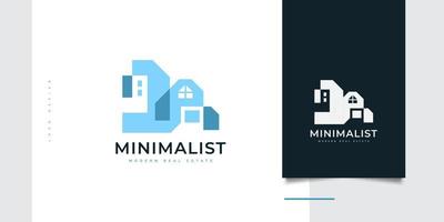 Modern and Minimalist Real Estate Logo Design. Abstract Futuristic House Logo or Icon. Architecture or Construction Industry Logo vector