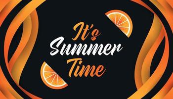 Summer Festive Background with 3D Realistic Oranges. Summer Time Background for Banner or Poster Design. Hello Summer Design vector