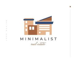 diseño de logotipo inmobiliario minimalista. logotipo de la casa elegante, moderno y minimalista vector