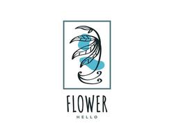 logotipo floral elegante y minimalista, adecuado para spa de belleza, salón, cosmética, floristería, joyería o marca de la industria de la moda vector