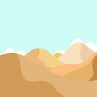 Abstract Background of Desert Mountain Landscape in Flat Illustration vector