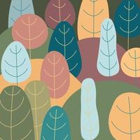 Abstract Background of Doodle Trees Landscape Nature vector