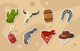 Wild West Cowboy Cute Sticker vector