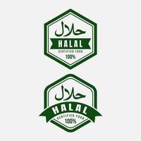 etiqueta halal verde clásica con diseño plano. - vectores. vector