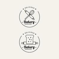 Line art bakery logo template. - Vector. vector