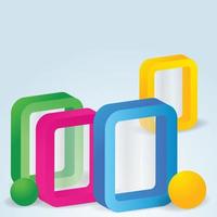 Abstract 3d vector frames. - Vector.