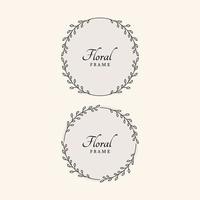 Circle floral frame with leaves and wreathe. -  Vector. vector
