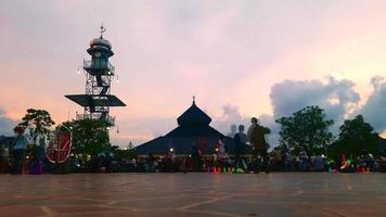 Zeitraffer der großen Moschee oder Masjid Agung Demak