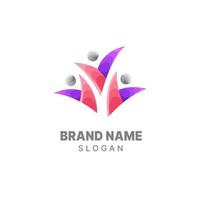 Community logo gradient colorful design template, family logo, people logo, unity logo, vector