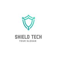 Shield tech logo design template, cyber security, tech logo, shield logo vector