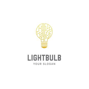 Bulb tech logo design template, smart bulb, lightbulb idea tech, lightbulb technology vector