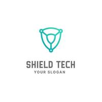 Shield tech logo design template, cyber security, tech logo, shield logo vector