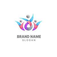 Community logo gradient colorful design template, family logo, people logo, unity logo, vector