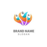 Community logo gradient colorful design template, family logo, people logo, unity logo, vector