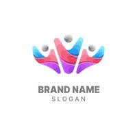 Community logo gradient colorful design template, family logo, people logo, unity logo, vector