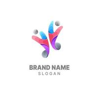 Community logo gradient colorful design template, family logo, people logo, unity logo, vector