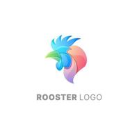Rooster logo design gradient colorful template, chicken logo vector