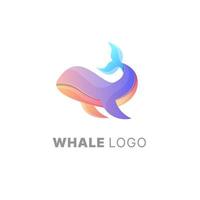 Plantilla colorida degradada de diseño de logotipo de ballena vector