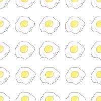 Fried egg seamless pattern. Scrambled eggs illustration. Breakfast background vector illustration