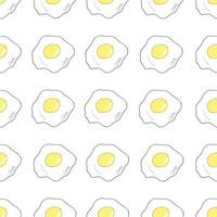 Fried egg seamless pattern. Scrambled eggs illustration. Breakfast background vector illustration