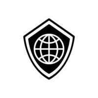 shield and globe, internet security icon vector