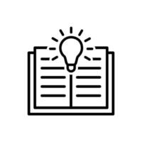 Book with lightbulb icon vector