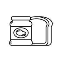 peanut butter jar and bread icon vector