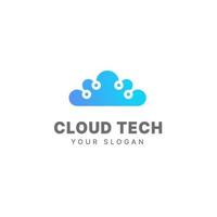 Cloud logo design template cloud technology tech logo cloud data vector