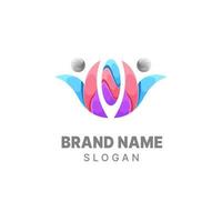 Community logo gradient colorful design template, family logo, people logo, unity logo, vector