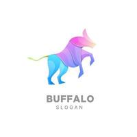 Plantilla colorida degradada de diseño de logotipo de búfalo vector