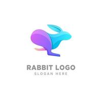 Rabbit logo design gradient colorful template vector