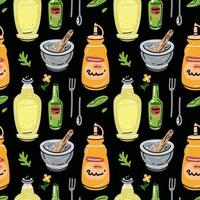 Bright seamless pattern for kitchen design, for the menu vector