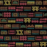 Mayan patchwork seamless pattern. Bright multicolor background vector