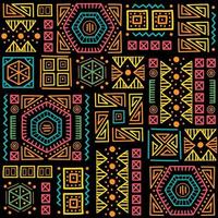 patrón sin fisuras de patchwork maya. fondo multicolor brillante vector
