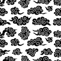 Chinese traditional clouds seamless pattern. Oriental ornament background vector