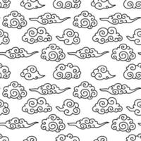 Chinese traditional clouds seamless pattern. Oriental ornament background vector