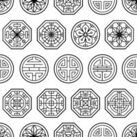 Chinese traditional oriental ornament background, pattern seamless vector