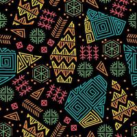 Mayan patchwork seamless pattern. Bright multicolor background vector