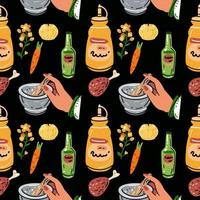 Bright seamless pattern for kitchen design, for the menu vector