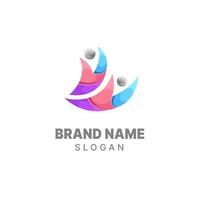 Community logo gradient colorful design template, family logo, people logo, unity logo, vector