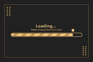 Happy New Year 2023 Gold Text Theme Games Loading vector