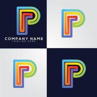 letra de línea mínima inicial p pp logotipo. signo de fuente de forma abstracta y elegante. plantilla de diseño de vector de logotipo para marca de identidad personal, industria creativa, web, negocios, empresas y empresas