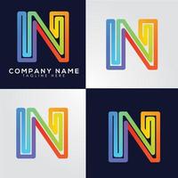 using the concept of the letter N with full colors into a unique and interesting concept vector
