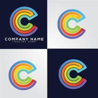 Abstract Initial Letter C and O Linked Logo. Blue Gradient Circular Rounded Infinity Style with Connected Dots. Usable for Business and Technology Logos. Flat Vector Logo Design Template Element.