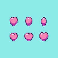 Animated vector Pixel art heart icon for game development