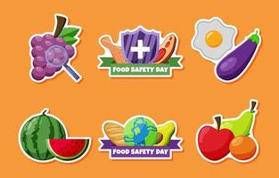 World Food Safety Day Sticker Pack vector