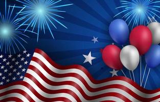 Realistic Background Flag USA 4th of July vector