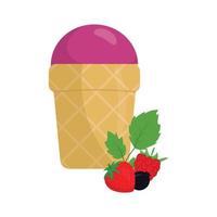 berry ice cream vector